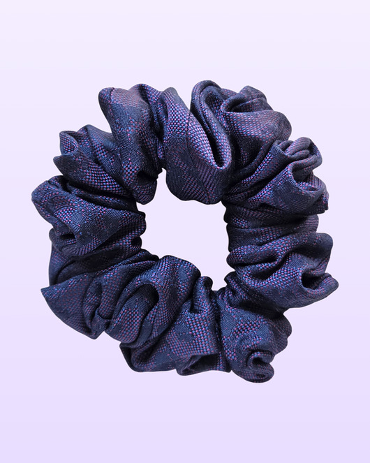 gumki do włosów Scrunchie MIDI granatowo-różowa