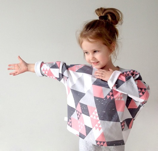 Bluza Oversizowa Trójkąty Dziecko famstyle