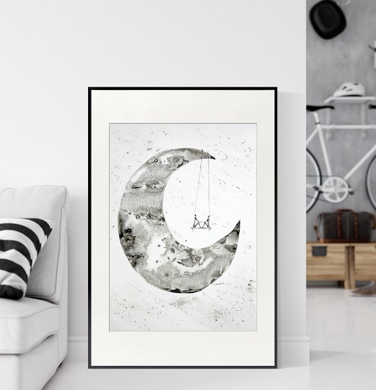 grafika 50X70 cm wykonana ręcznie, plakat Krystyna Siwek Art