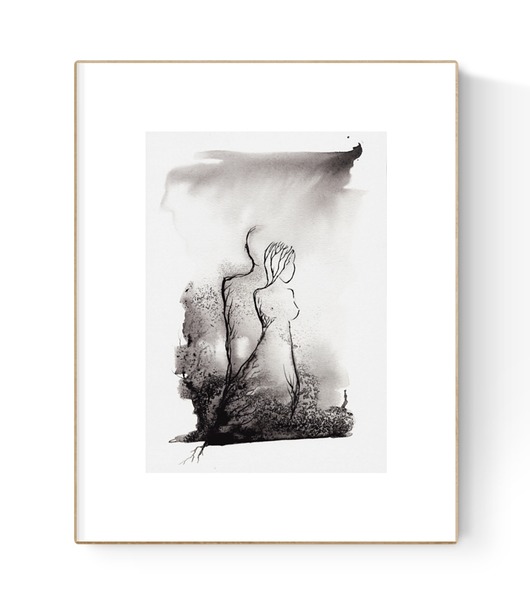 grafiki i ilustracje Grafika 21X30 malowana ręcznie na papierze