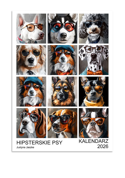 kalendarze i plannery Kalendarz 2026 Hipsterskie Psy 15x21 cm