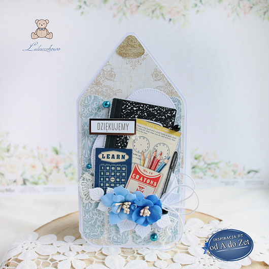 kartki scrapbooking Kartka kredka Zakończenie Roku Szkolnego, dla nauczyciela 7 GOTOWA