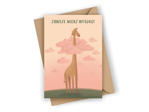 kartki okolicznościowe - wydruki Kartka okolicznościowa- Zawsze mierz wysoko!