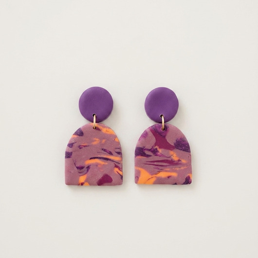 kolczyki z masy plastycznej Kolczyki Violet