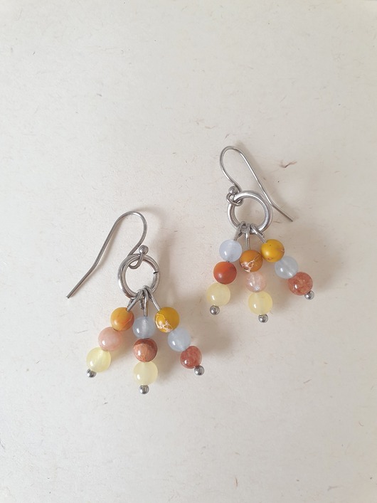 kolczyki z kamieniami Kolczyki BOHO ART jadeit multi kolor