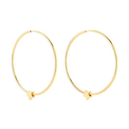 kolczyki srebrne Duże złote kolczyki z gwiazdkami