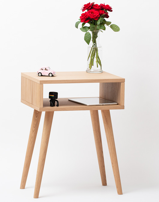 szafki Szafka nocna otwarta 60cm Dąb, lite drewno