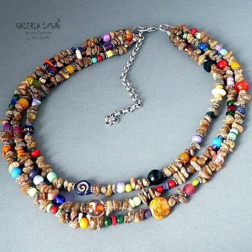 Prezent lux. Mix  w stylu Boho z bursztynem Galeria Limart