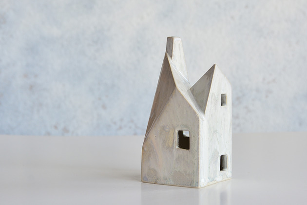 dekoracje świetlne Domek ceramiczny ORIGAMI