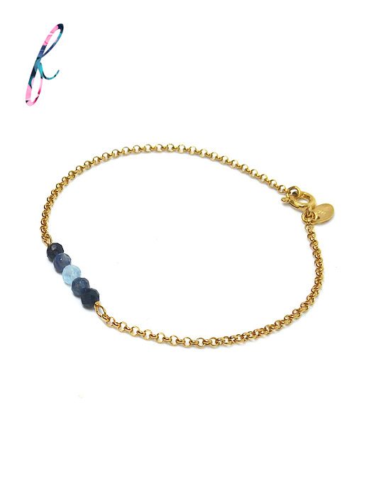 Bransoletka srebrna pozłacana fourthin sapphire Fourthin