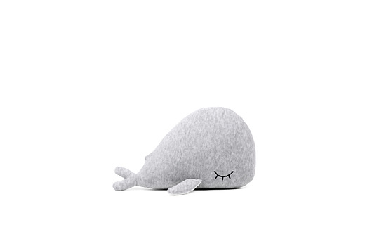 Wieloryb Bąbel Mini - Szary Welur HUGG Decor