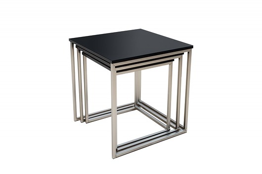 Zestaw stolików kawowych Agnes black 3szt Home Design