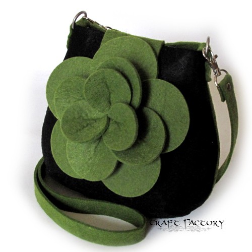Lotus Blossom Olive/Black - torebka na ramię Craft Factory