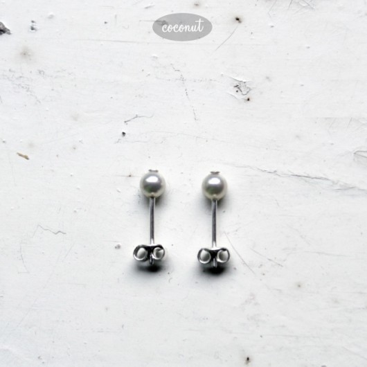 PEARLS - srebrne kolczyki COCONUT