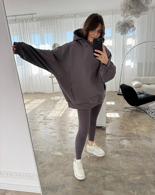 bluza bez kaptura damska Bluza Patchouli cacao kaptur