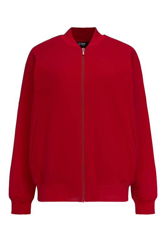 kurtki damskie Bomberka Sporty Chic Malinowa Czerwień