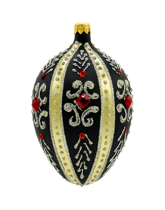 ozdoby choinkowe Bombka choinkowa: Ekskluzywne jajo Faberge z kryształkami: czarne
