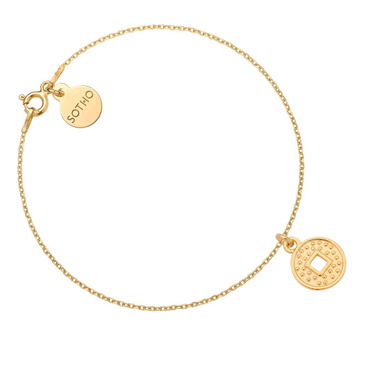 bransoletki złote Złota bransoletka z monetą