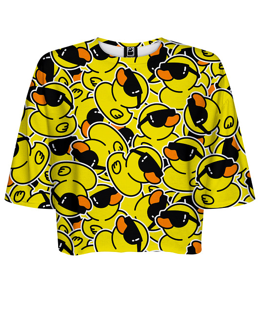 t-shirt damskie DR.CROW T-shirt Krótki CROP Kaczki