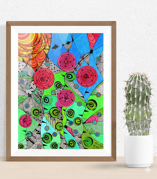 grafiki i ilustracje 23. DZIKIE RÓŻE - rysunek, plakat.