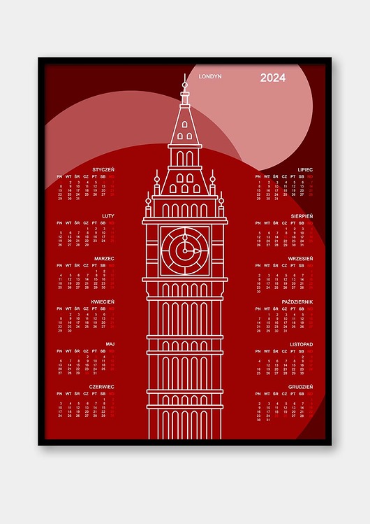kalendarze i plannery Plakat Kalendarz Londyn 2024