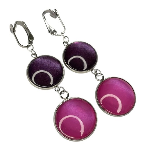 klipsy Dwukolorowe klipsy o perłowym blasku