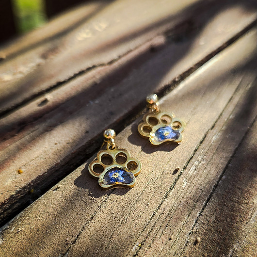 kolczyki z żywicy Kolczyki z niezapominajkami