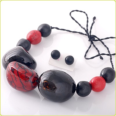 n156 - Komplet Wilmy z orzechów tagua Galeria Macondo