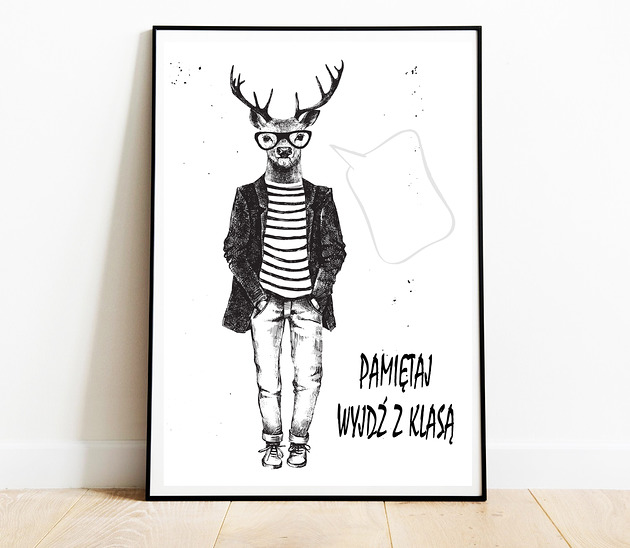 plakaty Plakat Jeleń Hipster 02 Loft