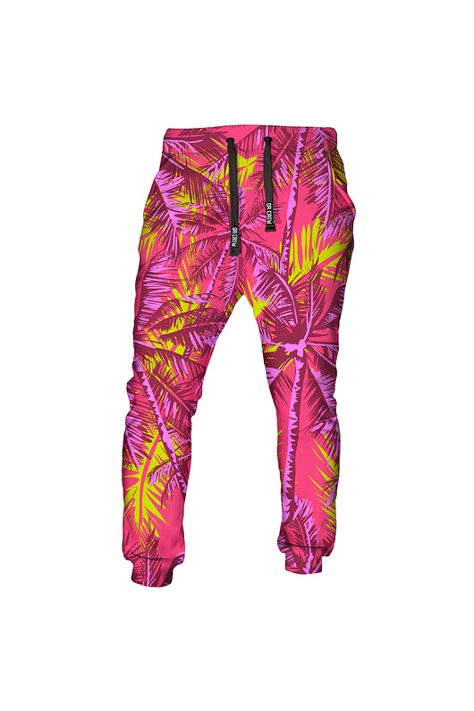 spodnie męskie DR.CROW Spodnie Fullprint Neon Palms Pink