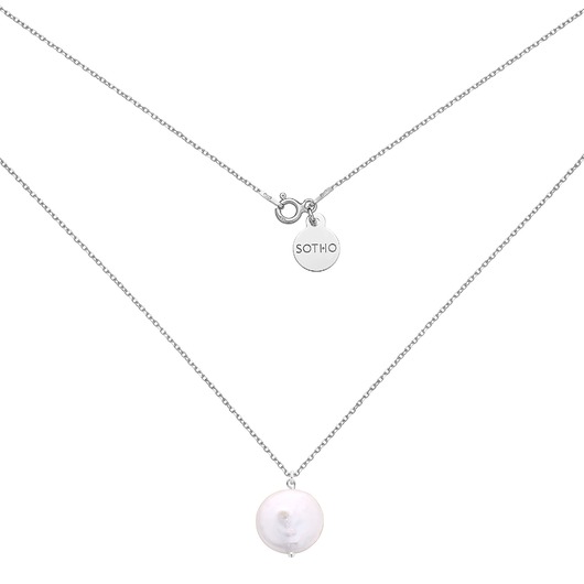srebrne naszyjniki Srebrny naszyjnik z naturalną perłą