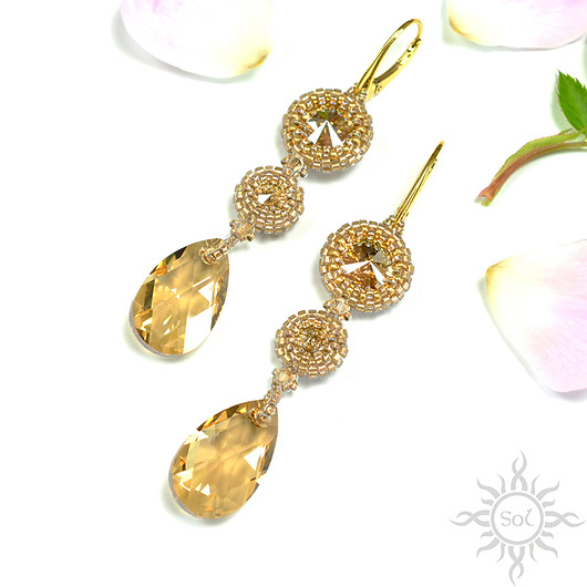 kolczyki swarovski Golden Shadow II,kolczyki z kryształami Swarovski