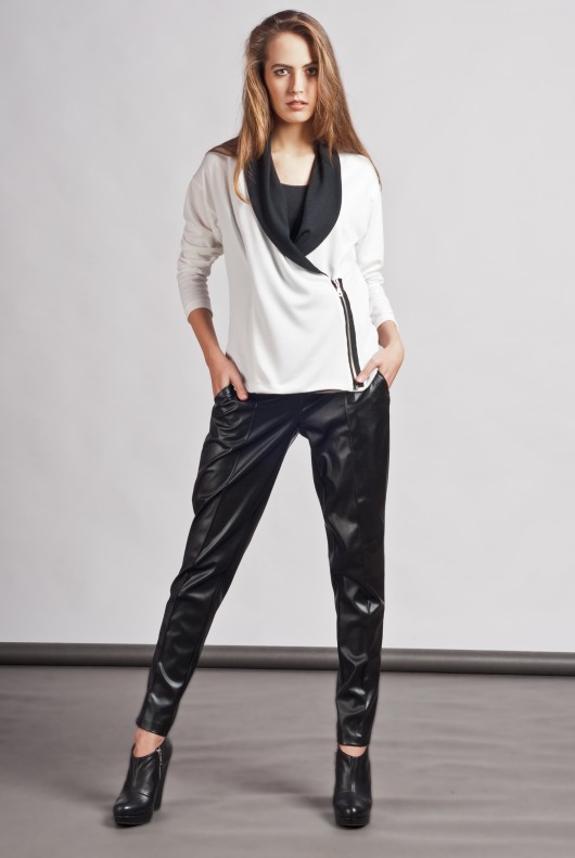 Cardigan with contrasting lapels / swe 105 Lanti
