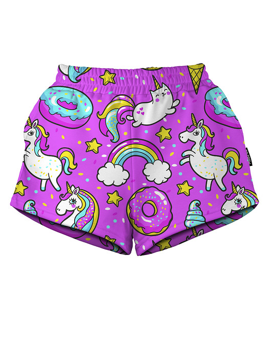 szorty damskie Shorty Spodenki Damskie DR.CROW Unicorn Confetti