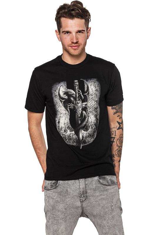 t-shirty męskie T-shirt męski UNDERWORLD Dragon czarny
