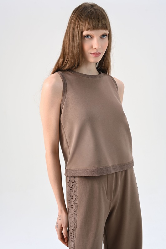 topy damskie Koszulka beżowa