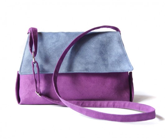 torebka midi - violet&blue&flowers - elfagado