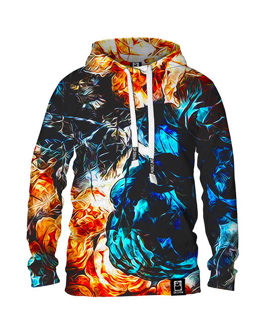 bluza z kapturem damska Damska Bluza z kapturem DR.CROW Akwarel Flowers