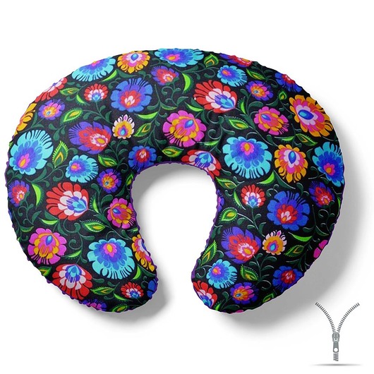 ubrania i akcesoria do karmienia Poduszka rogal do karmienia Czarny folk