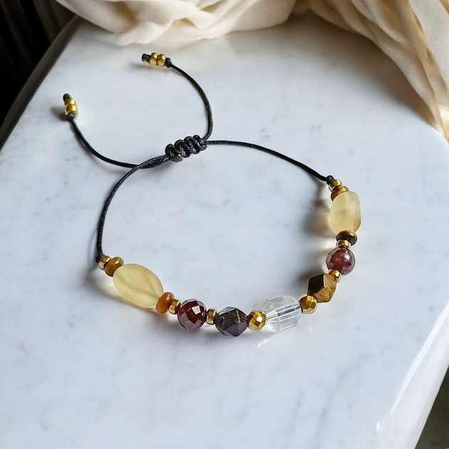 bransoletki z kamieni naturalnych LEW :: zodiac collection :: NEW gold