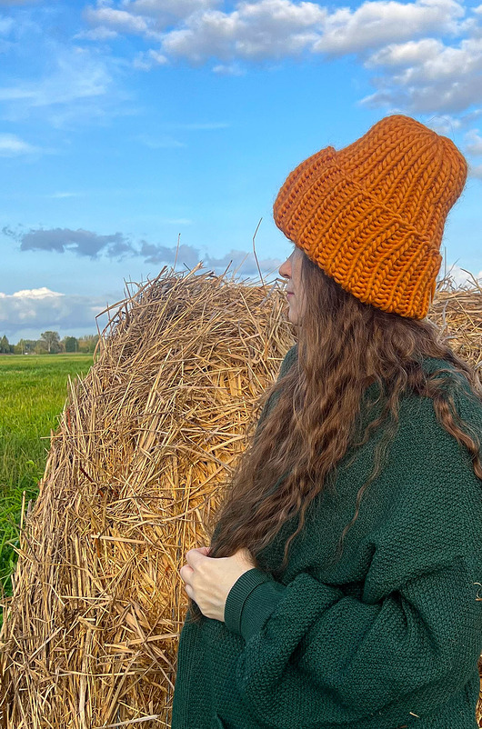 czapki damskie Czapka Lumi 100% wełna z Peru kurkuma