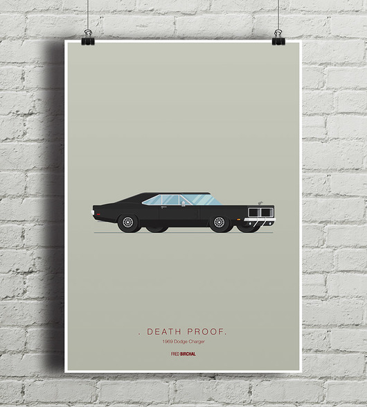 Death Proof - Dodge Charger - plakat minimalmill