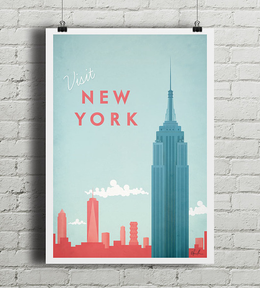 Nowy Jork - vintage plakat A2 minimalmill