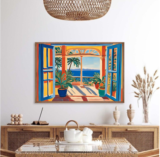 grafiki i ilustracje PLAKAT  St Tropez, Matisse obraz, kolorowa dekoracja ścienna