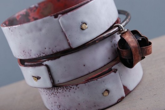 INDUSTRIAL WHITE - emaliowane bransolety  Dorota Oyrzanowska