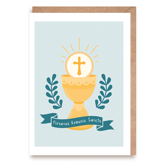 kartki na komunię Kartka na Pierwszą Komunię Świętą dla chłopca