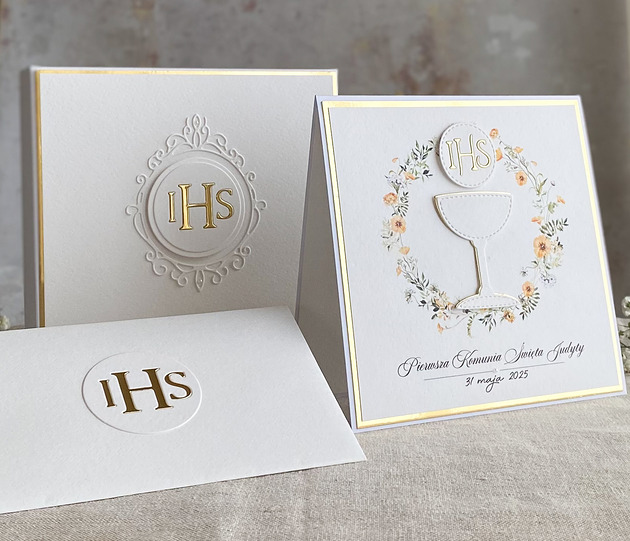 kartki na komunię Kartka na komunię z pudełkiem i kopertą, 76 C