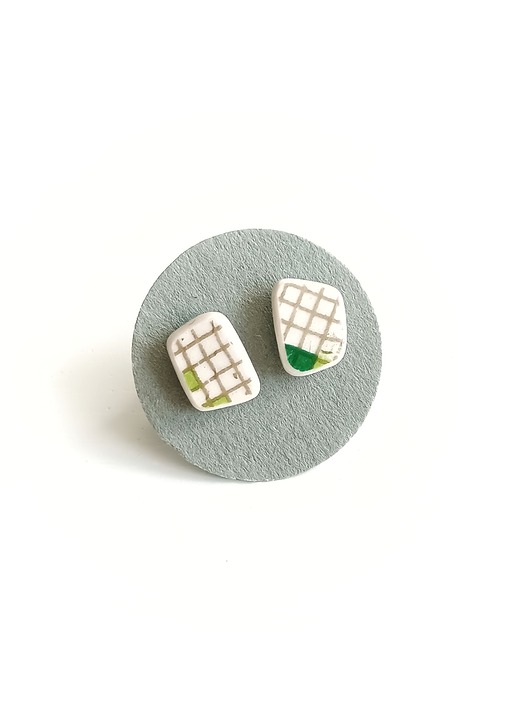 kolczyki ceramiczne Kolczyki ceramiczne w kolorowe wzory