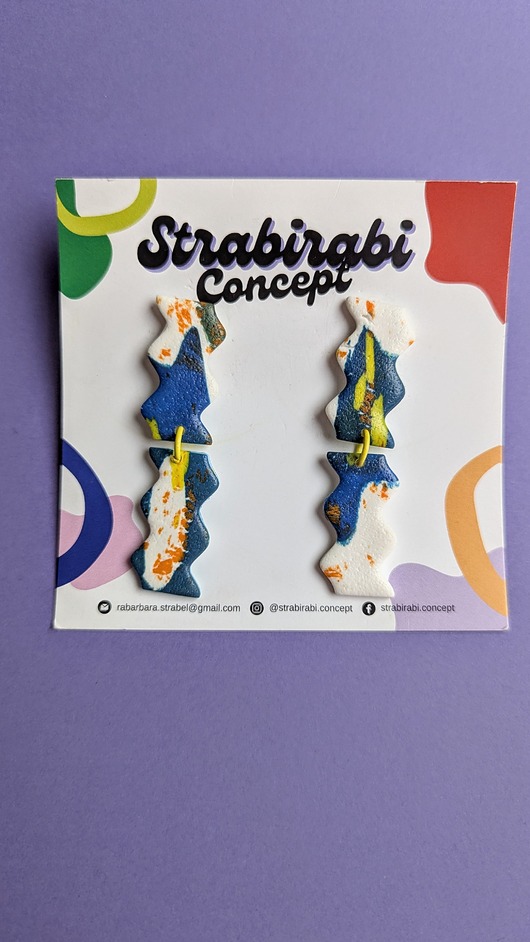 kolczyki z masy plastycznej Kolczyki wiszące fale