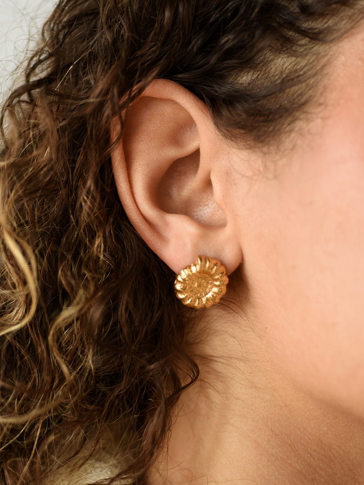 kolczyki pozłacane Snail Earrings handmade silver 925